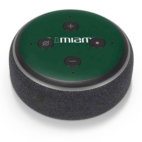 University of Miami Horizontal Mark on Green Amazon Echo Dot Skin