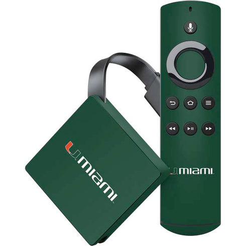 University of Miami Horizontal Mark on Green Amazon Fire TV Skin