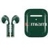 University of Miami Horizontal Mark on Green Apple AirPods 2 Skin