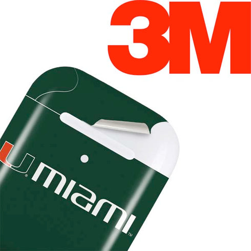 University of Miami Horizontal Mark on Green Apple AirPods 2 Skin