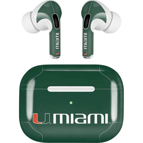 University of Miami Horizontal Mark on Green Apple AirPods Pro Skin