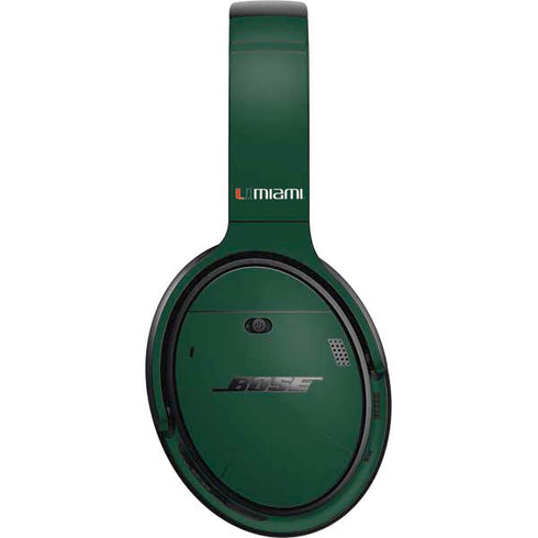 University of Miami Horizontal Mark on Green Bose QuietComfort 35 II Headphones Skin
