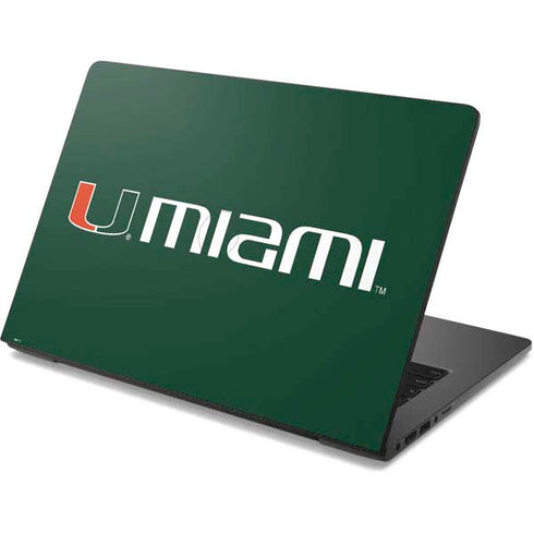 University of Miami Horizontal Mark on Green Dell Chromebook Skin