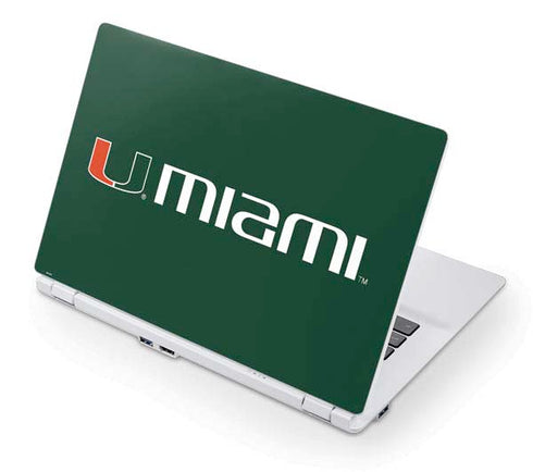 University of Miami Horizontal Mark on Green Acer Chromebook Skin