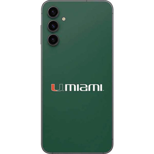 University of Miami Horizontal Mark on Green Galaxy A14 5G Skin