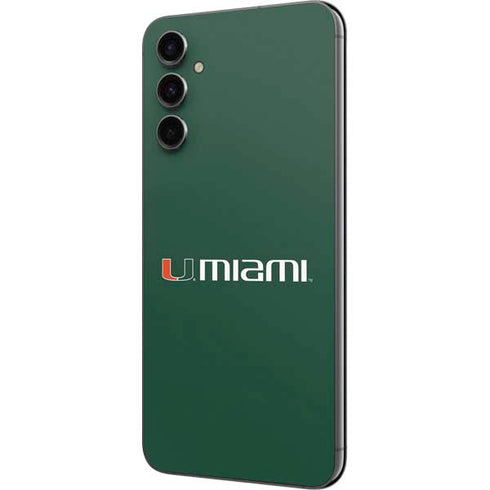 University of Miami Horizontal Mark on Green Galaxy A14 5G Skin