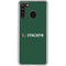 University of Miami Horizontal Mark on Green Galaxy A21 Clear Case