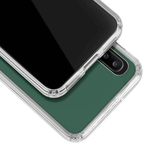 University of Miami Horizontal Mark on Green Galaxy A30 Clear Case