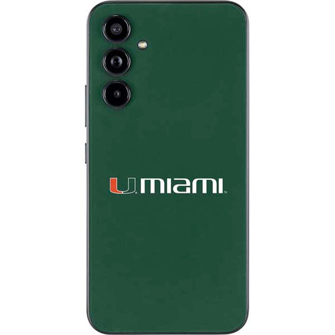 University of Miami Horizontal Mark on Green Galaxy A54 5G Skin