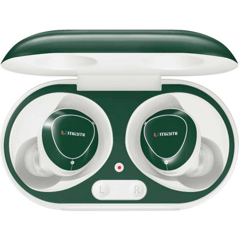 University of Miami Horizontal Mark on Green Galaxy Buds Plus Skin