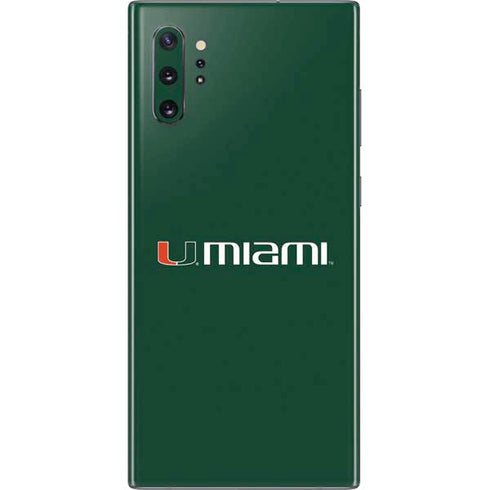 University of Miami Horizontal Mark on Green Galaxy Note 10 Plus Skin