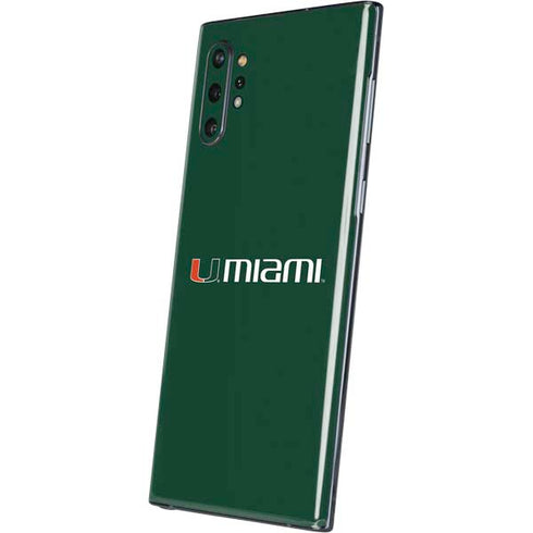 University of Miami Horizontal Mark on Green Galaxy Note 10 Plus Skin