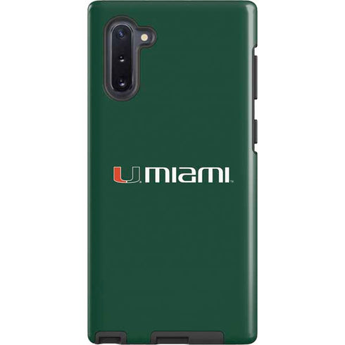 University of Miami Horizontal Mark on Green Galaxy Note 10 Pro Case