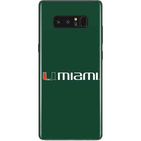 University of Miami Horizontal Mark on Green Galaxy Note 8 Skin