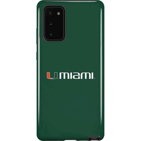University of Miami Horizontal Mark on Green Galaxy Note20 5G Pro Case