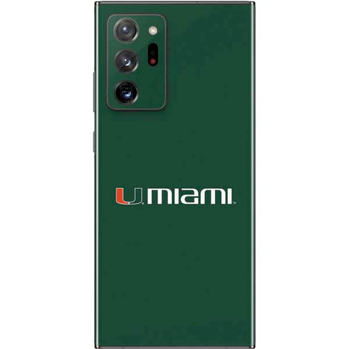 University of Miami Horizontal Mark on Green Galaxy Note20 Ultra 5G Skin
