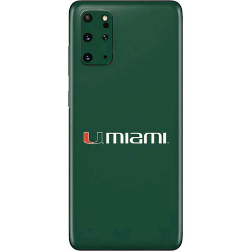 University of Miami Horizontal Mark on Green Galaxy S20 Plus Skin
