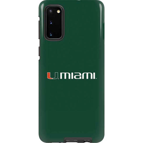 University of Miami Horizontal Mark on Green Galaxy S20 Pro Case