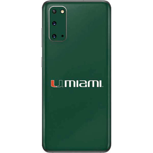 University of Miami Horizontal Mark on Green Galaxy S20 Skin