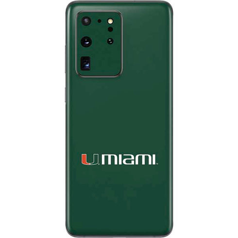 University of Miami Horizontal Mark on Green Galaxy S20 Ultra 5G Skin