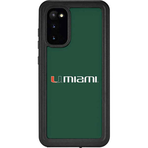 University of Miami Horizontal Mark on Green Galaxy S20 Waterproof Case