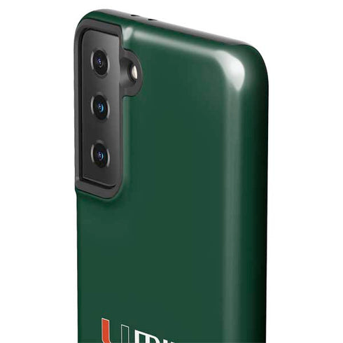 University of Miami Horizontal Mark on Green Galaxy S21 Plus 5G Pro Case