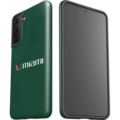 University of Miami Horizontal Mark on Green Galaxy S21 Plus 5G Pro Case