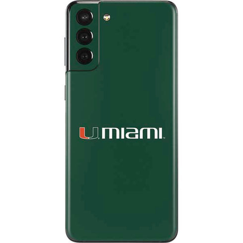 University of Miami Horizontal Mark on Green Galaxy S21 Plus 5G Skin