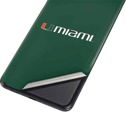University of Miami Horizontal Mark on Green Galaxy S21 Plus 5G Skin