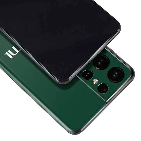 University of Miami Horizontal Mark on Green Galaxy S21 Ultra 5G Skin