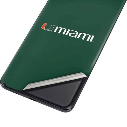 University of Miami Horizontal Mark on Green Galaxy S21 Ultra 5G Skin