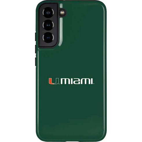 University of Miami Horizontal Mark on Green Galaxy S22 Plus Pro Case