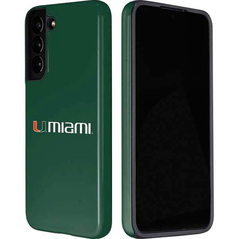 University of Miami Horizontal Mark on Green Galaxy S22 Plus Pro Case