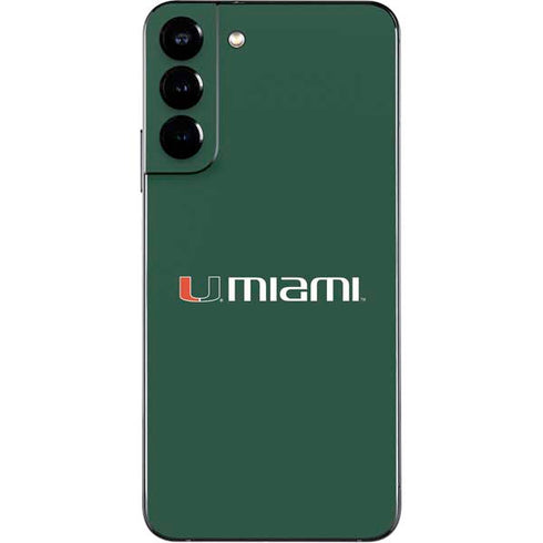 University of Miami Horizontal Mark on Green Galaxy S22 Plus Skin