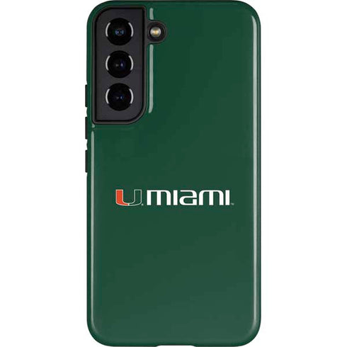 University of Miami Horizontal Mark on Green Galaxy S22 Pro Case