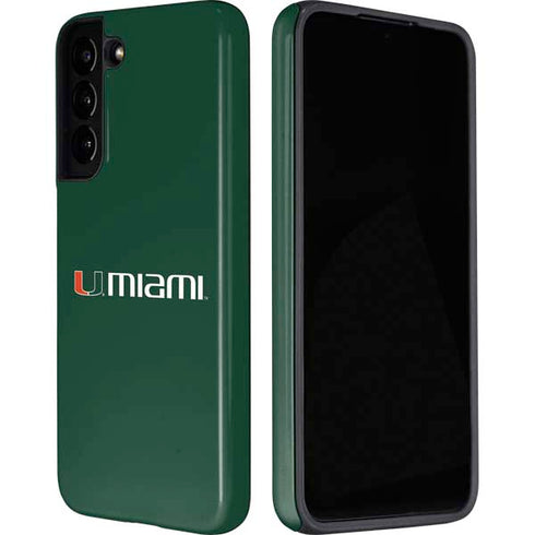 University of Miami Horizontal Mark on Green Galaxy S22 Pro Case