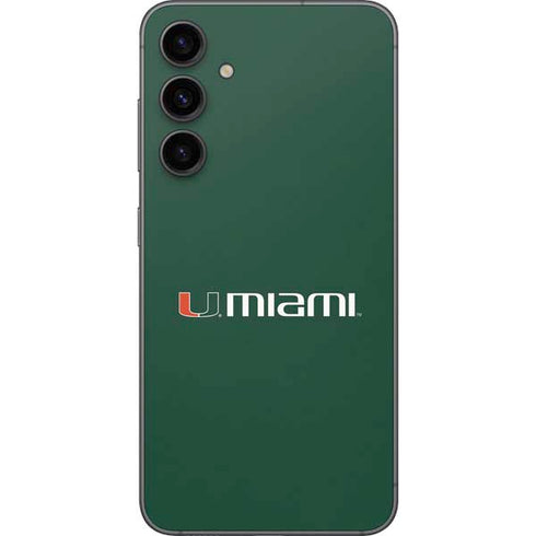 University of Miami Horizontal Mark on Green Galaxy S23 FE Skin