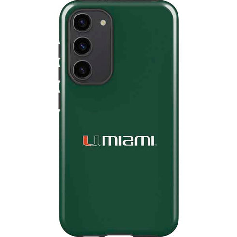 University of Miami Horizontal Mark on Green Galaxy S23 Plus Pro Case