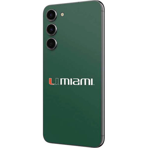 University of Miami Horizontal Mark on Green Galaxy S23 Plus Skin