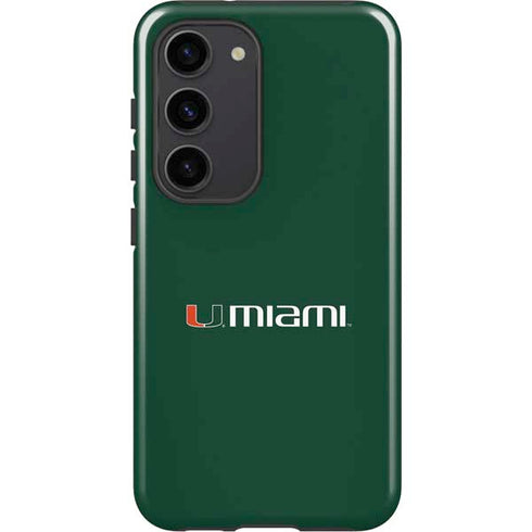 University of Miami Horizontal Mark on Green Galaxy S23 Pro Case