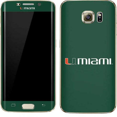 University of Miami Horizontal Mark on Green Galaxy S7 Edge Skin