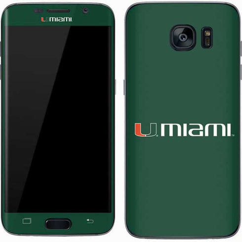 University of Miami Horizontal Mark on Green Galaxy S7 Skin
