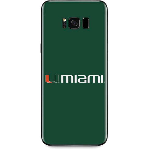 University of Miami Horizontal Mark on Green Galaxy S8 Plus Skin