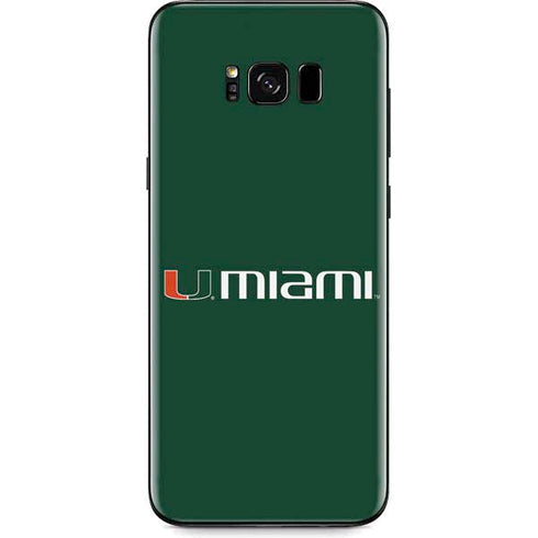 University of Miami Horizontal Mark on Green Galaxy S8 Skin