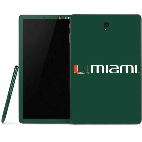 University of Miami Horizontal Mark on Green Samsung Galaxy Tab Skin