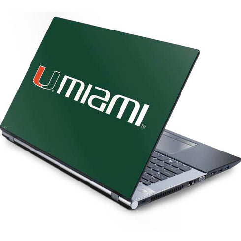 University of Miami Horizontal Mark on Green Generic Laptop Skin
