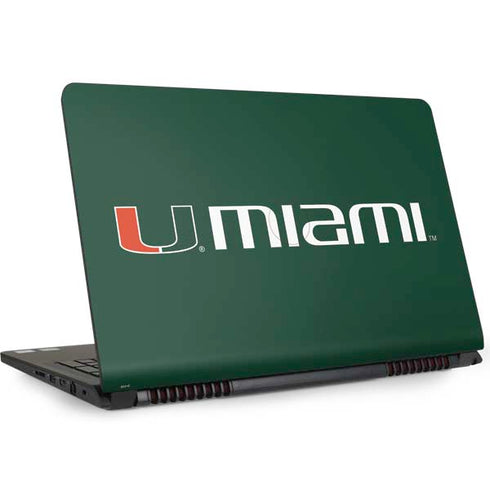 University of Miami Horizontal Mark on Green Dell Inspiron Skin