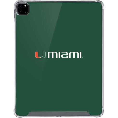 University of Miami Horizontal Mark on Green iPad Pro 12.9in (2020) Clear Case