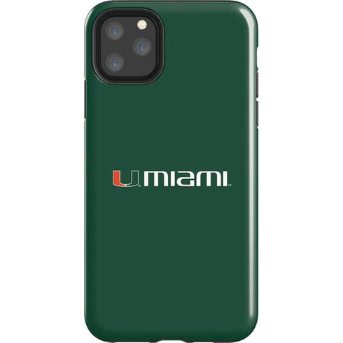 University of Miami Horizontal Mark on Green iPhone 11 Pro Max Impact Case