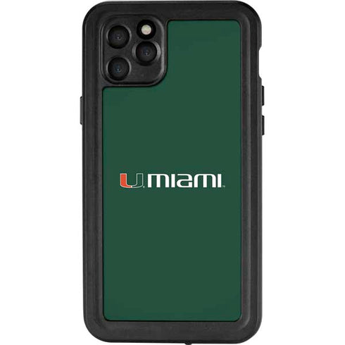 University of Miami Horizontal Mark on Green iPhone 11 Pro Max Waterproof Case